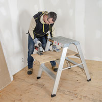 Poste de travail chevalet de sciage portatif, Cadre Aluminium, 12-1/4" p x 36" h Dufferin Supply