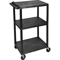 Chariot utilitaire &eacute;lectrique, 3 tiers, 24" x 42" x 18", Capacit&eacute; 300 lb Dufferin Supply