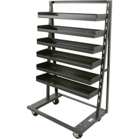 Single-Sided Heavy Duty A-Frame Cart with 6 Lipped Trays, 38" x 25" x 63", 2500 lbs. Capacity Dufferin Supply