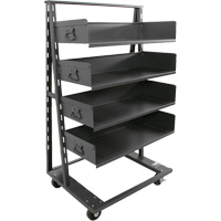 Single-Sided Heavy Duty A-Frame Cart with 4 Large Trays, 38" x 25" x 63", 2500 lbs. Capacity Dufferin Supply