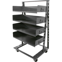 Single-Sided Heavy Duty A-Frame Cart with 4 Large Trays, 38" x 25" x 63", 2500 lbs. Capacity Dufferin Supply