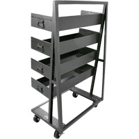 Single-Sided Heavy Duty A-Frame Cart with 4 Large Lipped Trays, 38" x 25" x 63", 2500 lbs. Capacity Dufferin Supply