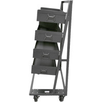 Single-Sided Heavy Duty A-Frame Cart with 4 Large Lipped Trays, 38" x 25" x 63", 2500 lbs. Capacity Dufferin Supply