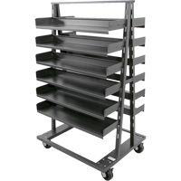 Double-Sided Heavy Duty A-Frame Cart with 12 Trays, 38" x 30" x 63", 2500 lbs. Capacity Dufferin Supply