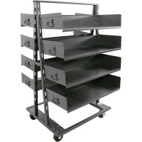 Double-Sided Heavy Duty A-Frame Cart with 8 Large Trays, 38" x 30" x 63", 2500 lbs. Capacity Dufferin Supply