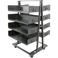 Double-Sided Heavy Duty A-Frame Cart with 8 Large Trays, 38" x 30" x 63", 2500 lbs. Capacity Dufferin Supply