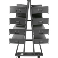 Double-Sided Heavy Duty A-Frame Cart with 8 Large Trays, 38" x 30" x 63", 2500 lbs. Capacity Dufferin Supply