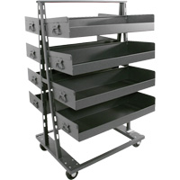 Double-Sided Heavy Duty A-Frame Cart with 8 Large Lipped Trays, 38" x 30" x 63", 2500 lbs. Capacity Dufferin Supply