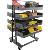 Double-Sided Heavy Duty A-Frame Cart with 8 Large Lipped Trays, 38" x 30" x 63", 2500 lbs. Capacity Dufferin Supply