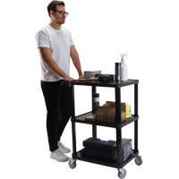 Chariot utilitaire avec tablette plate, 3 tiers, 18-1/8" x 37-3/8" x 27-3/4", Capacit&eacute; 330 lb Dufferin Supply