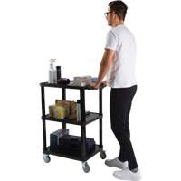 Chariot utilitaire avec tablette plate, 3 tiers, 18-1/8" x 37-3/8" x 27-3/4", Capacit&eacute; 330 lb Dufferin Supply