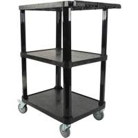 Chariot utilitaire avec tablette plate, 3 tiers, 18-1/8" x 37-3/8" x 27-3/4", Capacit&eacute; 330 lb Dufferin Supply