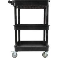 Chariot utilitaire avec tablette &agrave; bordure profonde, 3 tiers, 19" x 39-1/2" x 28-1/4", Capacit&eacute; 330 lb Dufferin Supply