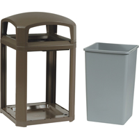 Landmark Series&reg; Classic Container Frame With Rigid Liner, Galvanized Steel, 35 US gal. Dufferin Supply