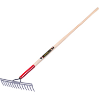 Pro Double Back Level Rake, Ashwood Handle, 13-3/4" W, Tempered Steel Blade, 14 Tines Dufferin Supply