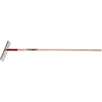 Level Rake, Wood Handle, 14-3/4" W, Tempered Steel Blade, 16 Tines Dufferin Supply
