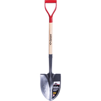 Pro Round Point Shovel, Tempered Steel Blade, Wood, D-Grip Handle Dufferin Supply