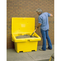 Salt Sand Container SOS™, With Hasp, 72" x 36" x 36", 36 cu. Ft., Yellow NJ119 | Dufferin Supply