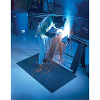 WeldSafe&reg; No. 447 Matting, Rubber, 75' L, 2' W x 9/16" Thick, Black Dufferin Supply