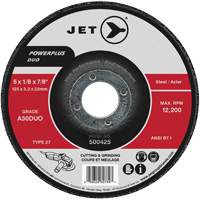 A30DUO POWERPLUS DUO Cutting/Grinding Wheel, 6" x 1/8", 7/8" Arbor, Type 27 Dufferin Supply