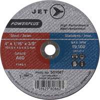 A60 POWERPLUS Cut-Off Wheel, 4" x 1/16", 3/8" Arbor, Type 1, 19100 RPM Dufferin Supply