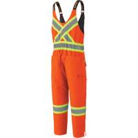 5538 High Visibility Quilted Duck Overalls, Cotton, X-Large, High Visibility Orange Dufferin Supply