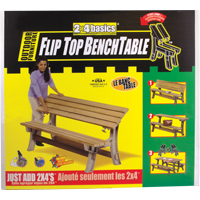 Basics&reg; Flip Top Park Bench / Table, Plastic, 96" L x 26" W x 34" H, Sand Dufferin Supply