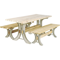 2x4 Basics&reg; Picnic Table & Benches Kit, 8' L x 30" W, Sand Dufferin Supply