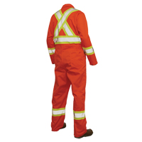 Unlined Safety Coveralls, Large, High Visibility Orange Dufferin Supply