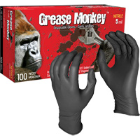 Gants jetables Grease Monkey, Grand, Nitrile, 5 mils, Sans poudre, Noir Dufferin Supply
