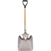 Scoop Shovel, Wood, Aluminum Blade, D-Grip Handle, 24-1/2" Length Dufferin Supply