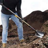 Pro Square Point Shovel, Fibreglass, Tempered Steel Blade, Straight Handle, 48" Long Dufferin Supply