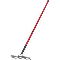 Level Rake, Fibreglass Handle, 14" W, Forged Steel Blade, 14 Tines Dufferin Supply