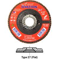 Ovation Flap Disc, 4-1/2" x 5/8"-11, Type 27, 36 Grit, Zirconium Dufferin Supply