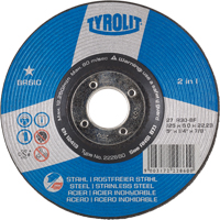 Meule de base 2 en 1, 4-1/2" x 1/4", Arbre 7/8", Type 27 Dufferin Supply