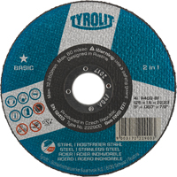 Meule &agrave; tronçonner 2-en-1 de base, 4-1/2" x 1/16", Arbre de 7/8", Type 1, Oxyde d'aluminium, 13 300 Tr/min Dufferin Supply