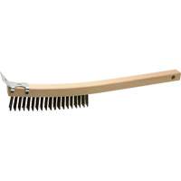 Brosse de nettoyage avec racloir, Acier, 3 x 19 rangs de fils, Longueur 13" Dufferin Supply
