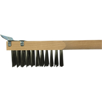 Brosse de nettoyage avec racloir, Acier inoxydable, 3 x 10 rangs de fils, Longueur 20" Dufferin Supply