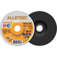 AllSteel Grinding Wheel, 4-1/2" x 1/4", 7/8" Arbor, Aluminum Oxide, Type 27 Dufferin Supply