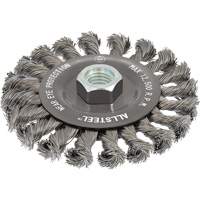 Brosse m&eacute;tallique AllSteel, Dia. 4-1/2", Fils 0,02", Arbre 5/8"-11, Acier Dufferin Supply