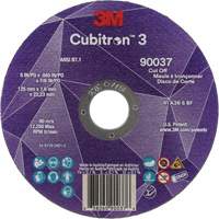 Meule &agrave; tronçonner Cubitron 3, 5" x 0,045", Arbre de 7/8", Type 1, C&eacute;ramique, 12250 Tr/min Dufferin Supply