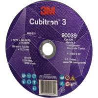 Meule &agrave; tronçonner Cubitron 3, 7" x 0,09", Arbre de 7/8", Type T27, C&eacute;ramique, 8500 Tr/min Dufferin Supply