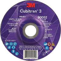 Meule &agrave; tronçonner Cubitron 3, 5" x 0,04", Arbre de 7/8", Type 27, C&eacute;ramique, 60 Tr/min Dufferin Supply