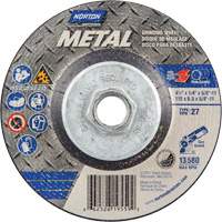 Meule pour le m&eacute;tal, 4-1/2" x 1/4", Arbre 5/8"-11, Oxyde d'aluminium, Type 27 Dufferin Supply