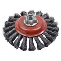 Brosse concave &agrave; fils nou&eacute;s torsad&eacute;s, Dia. 4", Fils 0,02", Arbre 5/8"-11, Acier Dufferin Supply