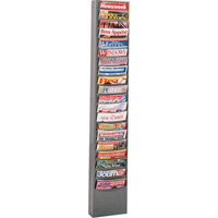 Literature Storage Racks, Stationary, 20 Slots, Steel, 13-1/8" W x 4-1/8" D x 58-1/2" H Dufferin Supply