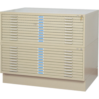 Classeurs en acier pour plans, 10 Tiroirs, 46-3/8" la x 35-3/8" p x 16-1/2" h Dufferin Supply