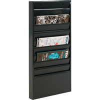 Literature Storage Racks, Stationary, 10 Slots, Steel, 13-1/8" W x 2" D x 26-1/4" H Dufferin Supply