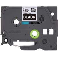 P-touch&reg; Labeling Systems, 9 mm x 314.96" or 8 m, White on Black Dufferin Supply