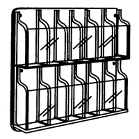 Literature Displays, Wall Mount, 9 Slots, Plastic, 30" W x 2" D x 36-7/8" H Dufferin Supply